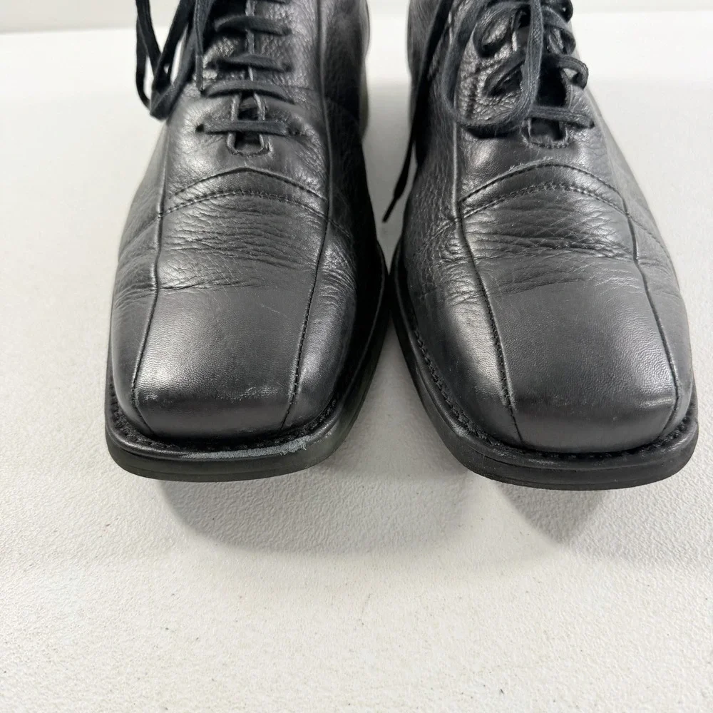 Carlo Morandi Black Pebbled Leather‎ Oxford Dress Shoes Men's Size 12 M